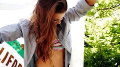 Woman sunlight brunettes portraits Taylor McCutchan