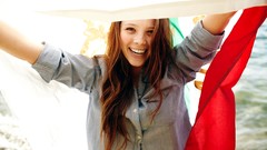 Woman sunlight brunettes portraits Taylor McCutchan