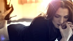 Woman sunlight brunettes rachel weisz pumps high heels