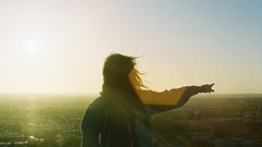 Woman sunlight cityscapes