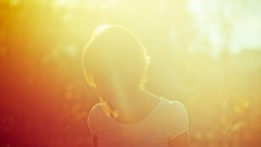 Woman sunlight short hair