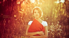 Woman sunlight short hair