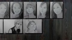 Woman sunny drawings singers Korean Kim Taeyeon Im YoonA Choi 