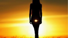 Woman sunset