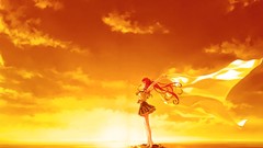 Woman sunset anime girls