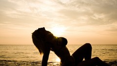 Woman sunset Beaches