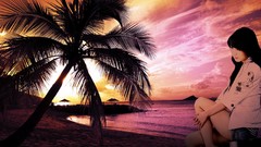 Woman sunset reality