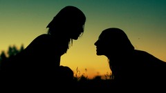 Woman sunset twilight