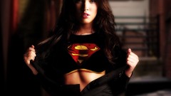 Woman superman Megan Fox faces brunettes models