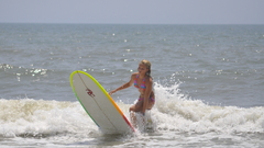 Woman surfing