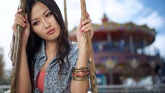 Woman swing asians brunettes models