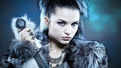 Woman Swords brunettes barbarian girls with swords