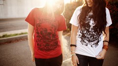 Woman t-shirts blondes sunlight brunettes Taylor McCutchan