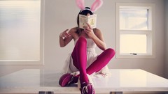 Woman Tables brunettes bunny suit
