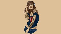 Woman tattoos artwork