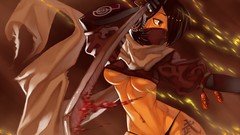 Woman tattoos artwork ninjas