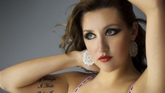 Woman tattoos blue eyes models portraits