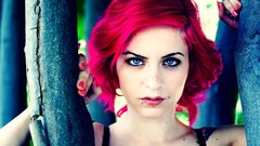 Woman tattoos blue eyes piercings redheads