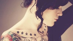 Woman tattoos brunettes