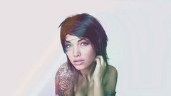 Woman tattoos brunettes