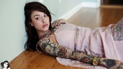 Woman tattoos brunettes