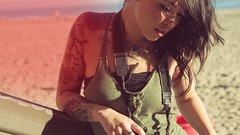 Woman tattoos brunettes