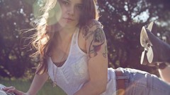 Woman tattoos brunettes