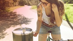 Woman tattoos brunettes