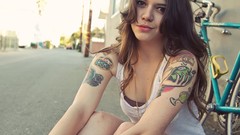 Woman tattoos brunettes