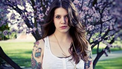Woman tattoos brunettes