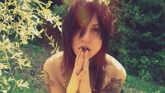 Woman tattoos brunettes