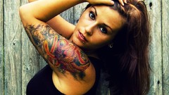 Woman tattoos brunettes
