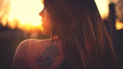 Woman tattoos brunettes