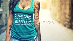 Woman tattoos brunettes brittany portraits