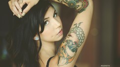 Woman tattoos brunettes models