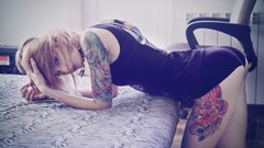 Woman tattoos brunettes models