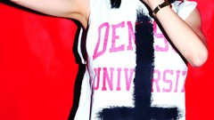 Woman tattoos brunettes models huge boobs Vikki Blows