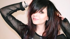 Woman tattoos brunettes piercings