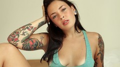 Woman tattoos brunettes piercings Eden