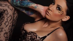 Woman tattoos brunettes piercings huge boobs Russians