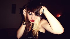 Woman tattoos brunettes pressure