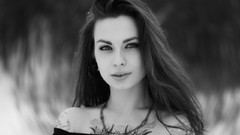 Woman tattoos grayscale