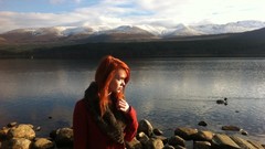 Woman tattoos green eyes redheads pale skin Lass-model Julie 