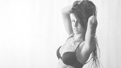 Woman tattoos lingerie freckles boobs Russians Bantik Boy