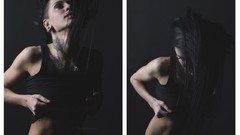 Woman tattoos lingerie freckles boobs Russians Bantik Boy