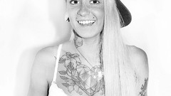 Woman tattoos lingerie freckles boobs Russians Bantik Boy