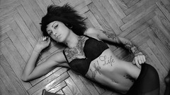 Woman tattoos lingerie freckles models boobs Russians Bantik 