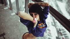 Woman tattoos lingerie freckles models boobs Russians Bantik 