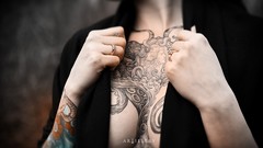 Woman tattoos lingerie models professional portraits