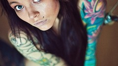 Woman tattoos lingerie models Russians